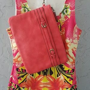 Coral clutch purse